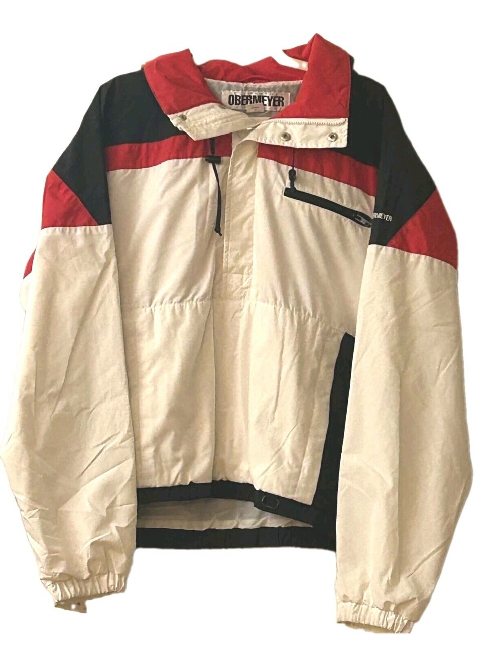 Vtg 90s Obermeyer Ski Jacket Mens Size XL Colorblock Anorak Pullover Gorpcore